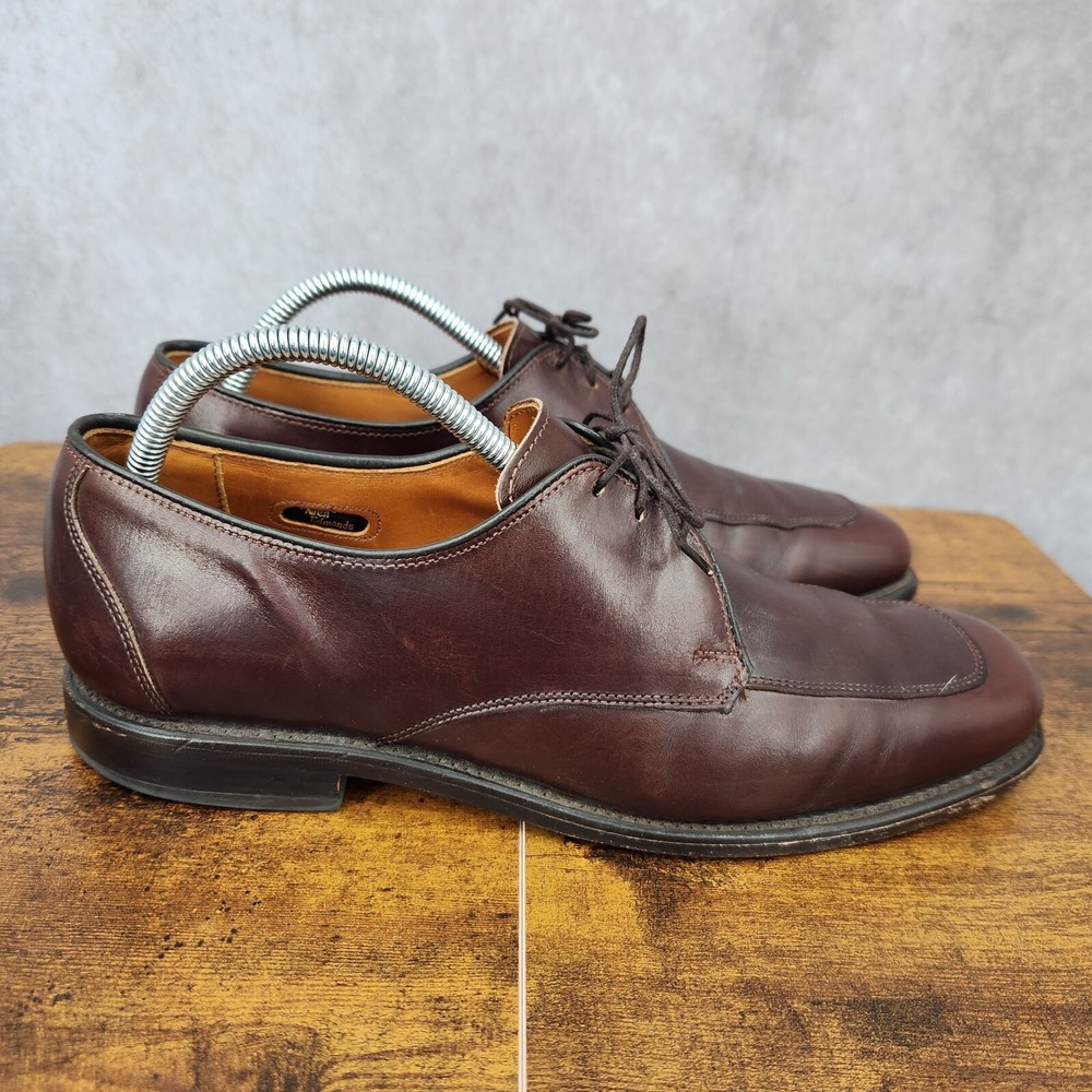 Allen Edmonds Burton Oxford Shoes Mens 8.5 D Brown Leather Apron Toe Dress Shoes